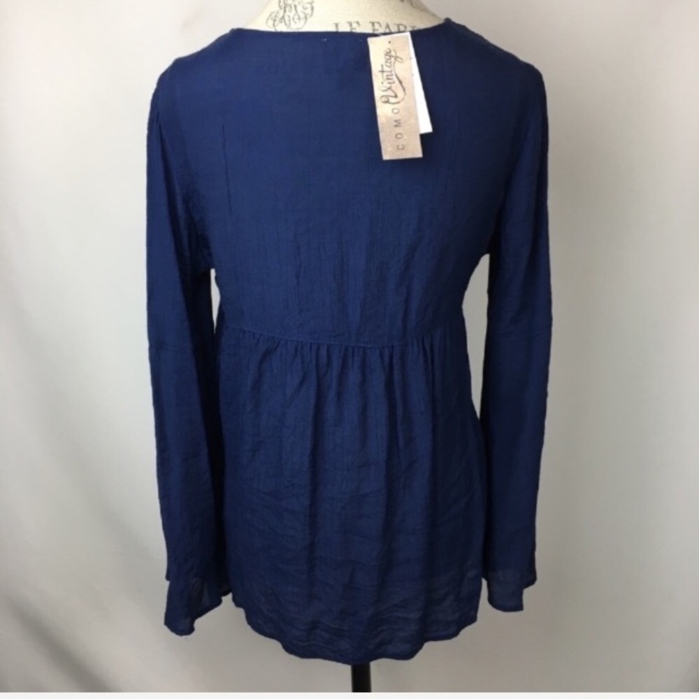 •LAST ONE• Como Vintage Cross Neckline Blouse - Picture 2 of 7